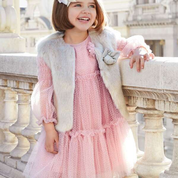 Šaty s nariasenými rukávmi Abel & Lula by Mayoral ružové | Welcomebaby.sk