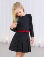 Čierne bodkované šaty s volánom Abel & Lula by Mayoral – Obrázok 6