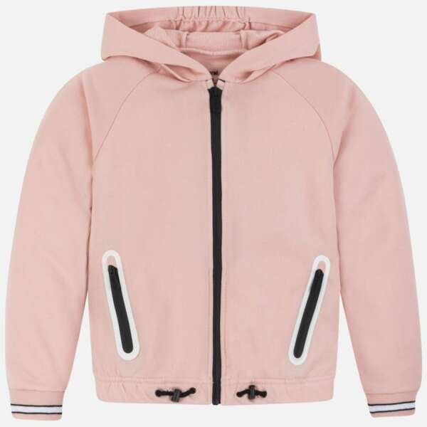 Dievčenská mikina na zips s kapucňou Mayoral staroružová | Welcomebaby.sk