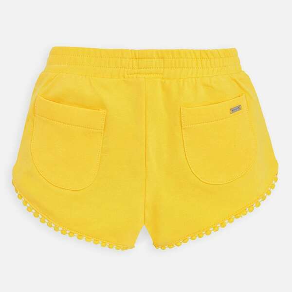 Dievčenské bavlnené kraťasy s guličkami Mayoral žlté | Welcomebaby.sk