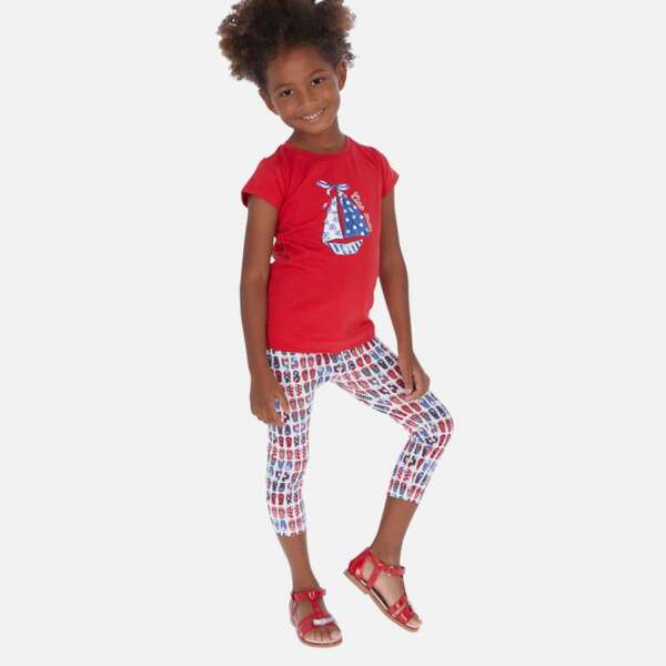 Legíny 2set potlač mašličky a flip flop Mayoral Marino | Welcomebaby.sk