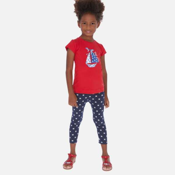 Legíny 2set potlač mašličky a flip flop Mayoral Marino | Welcomebaby.sk