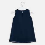 Padavé šaty na ramenách s kvetmi Mayoral modré | Welcomebaby.sk