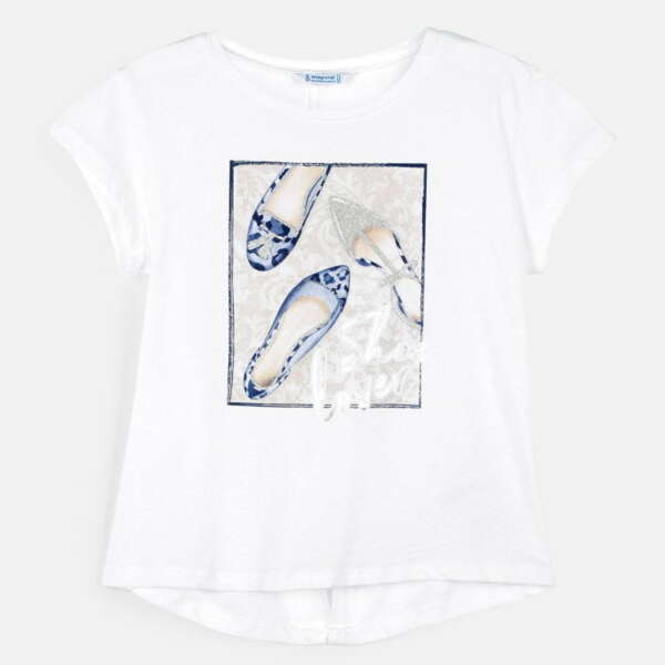 Dievčenské tričko s potlačou Shoes Mayoral červené | Welcomebaby.sk