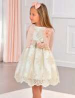 Bolerko s trblietavým efektom s kvetom Abel & Lula marhuľové