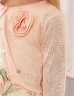 Bolerko s trblietavým efektom s kvetom Abel & Lula marhuľové