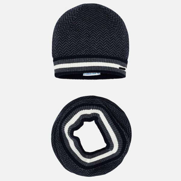 Chlapčenská čiapka a nákrčník Mayoral sivá