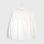 Dievčenská blúzka s volánom prešitá striebornou niťou Mayoral biela