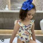 Jednodielne plavky s volánmi botanic Cóndor krémové