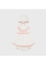 Šaty na krst s čiapkou a nohavičkami newborn Mayoral biele | Welcomebaby.sk