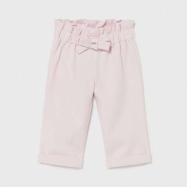 Dievčenské nohavice s vysokým pásom na gumu Mayoral baby ružová