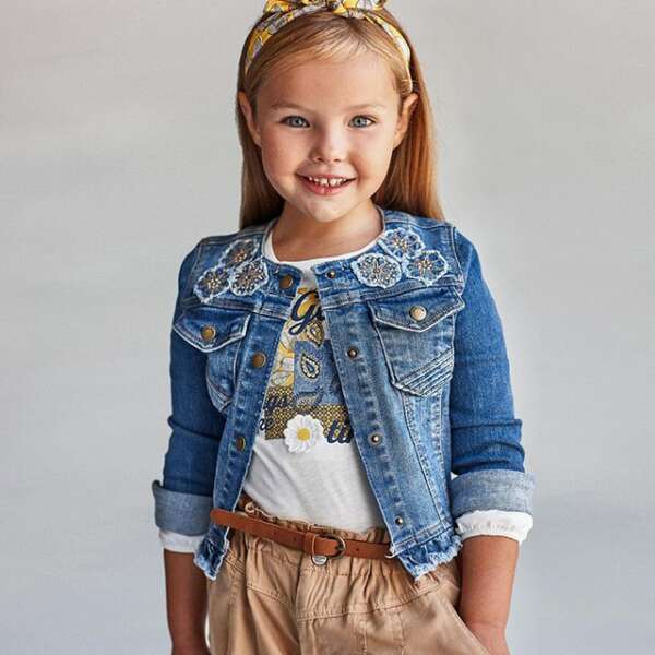 Dievčenské tričko s dlhým rukávom a čelenkou Mayoral biele