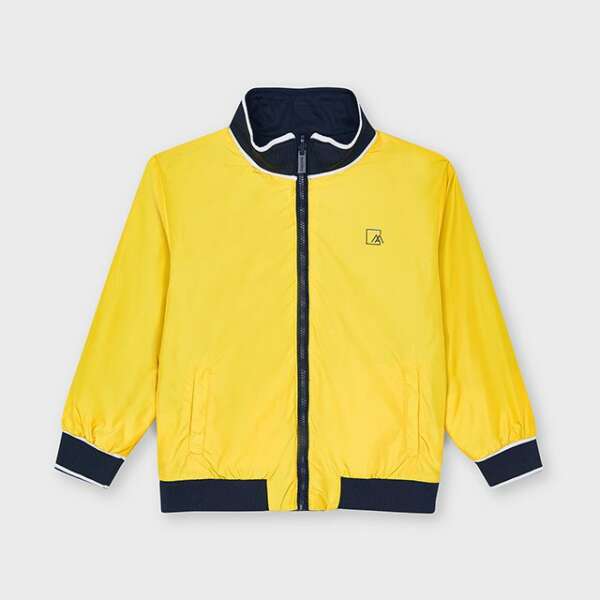 Chlapčenská obojstranná prechodná bunda Mayoral žltá tmavomodrá