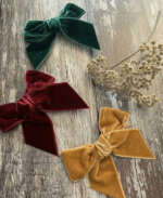 Veľká velvet mašľa do vlasov Cóndor škoricová cinnamon