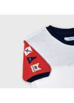 Chlapčenské športové tričko s krátkym rukávom Mayoral bieločervené