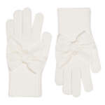 Dievčenské rukavice s veľkou velvet mašľou Cóndor maslové | Welcomebaby.sk