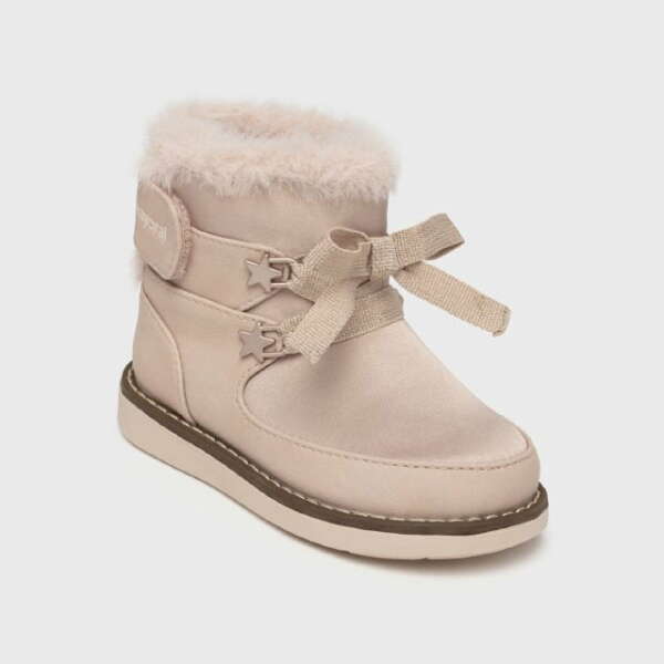 Detské dievčenské čižmičky s kožušinou Mayoral krémové | Welcomebaby.sk