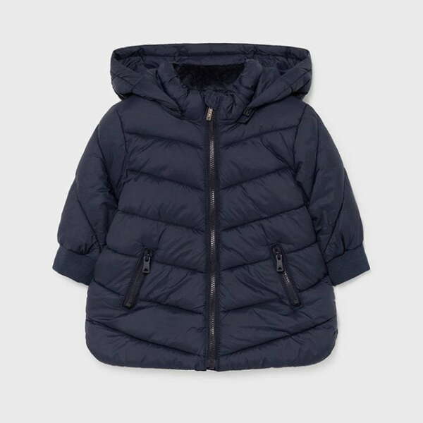 Dievčenská dlhšia bunda pre bábätká Mayoral tmavomodrá | Welcomebaby.sk