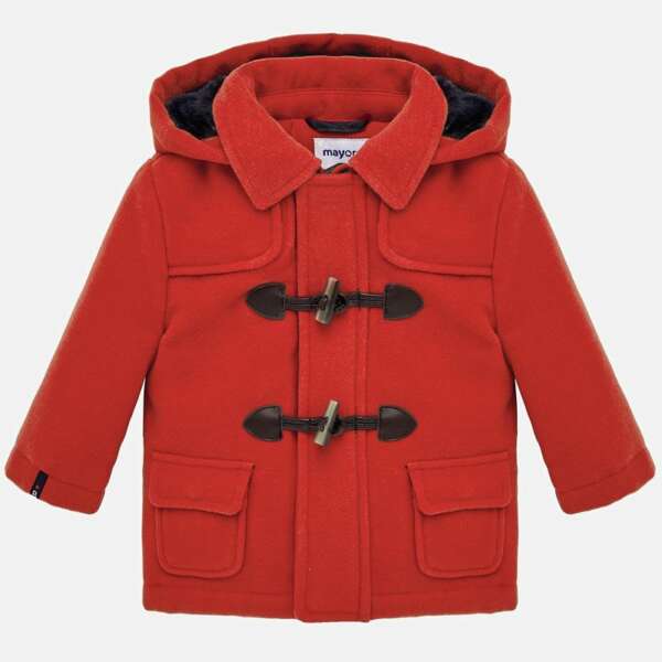 Chlapčenský prešívaný kabát vnútri s kožušinou Mayoral oranžový