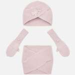 Čiapka, rukavice, nákrčník - dievčenský set Mayoral ružový