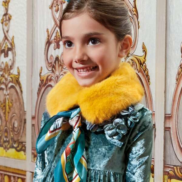 Kožušinový šál žltý Abel & Lula