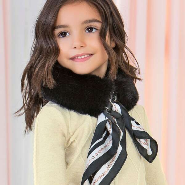 Kožušinový šál čierny Abel & Lula