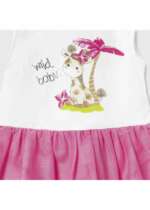 Šaty bez rukávov so žirafou a tylovou sukňou + pásikavé tričko Mayoral ružové | Welcomebaby.sk