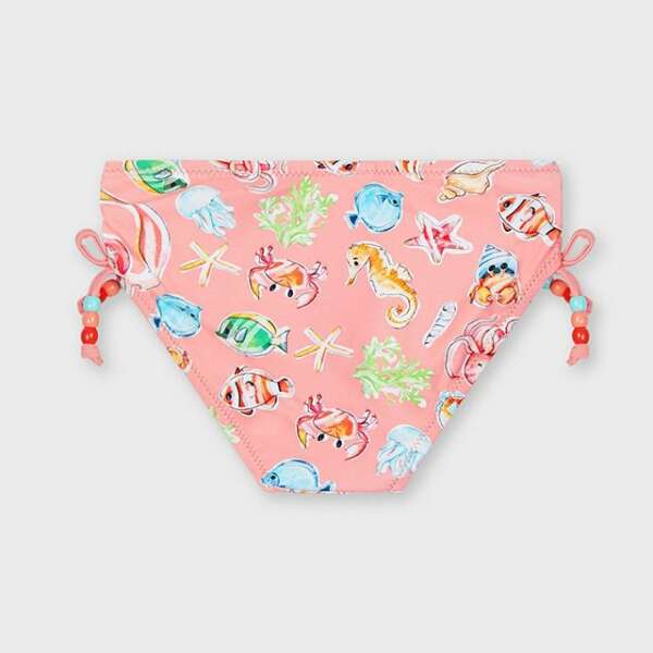 Dvojdielne plavky s morskými príšerkami a podprsenka s volánom Mayoral korálová | Welcomebaby.sk