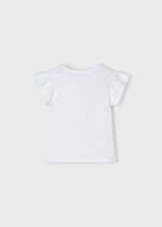 Dievčenské tričko s potlačou dámy s mašľou vo vlasoch Mayoral biele/žlté | Welcomebaby.sk