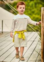 Chlapčenské ľanové bermudy Mayoral krémové | Welcomebaby.sk