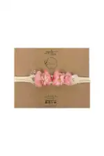 Dievčenská čelenka s motýľom a kvetmi Edna Jamiks ružová | Welcomebaby.sk