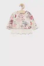Kvetované tričko s vyšívaným lemom na spodku Stella Jamiks babmbus pivoňky | Welcomebaby.sk