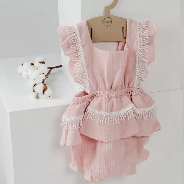 Romantický overal body romper Charlotte Jamiks ružový | Welcomebaby.sk