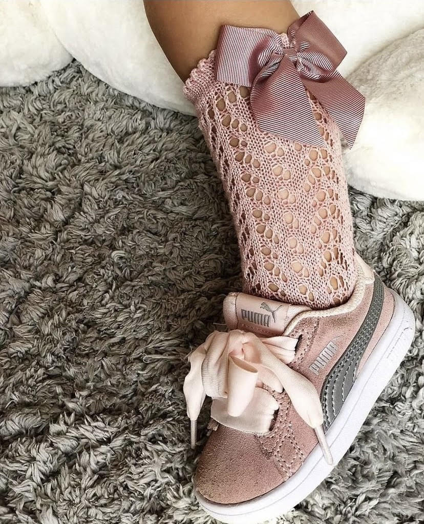 Háčkované podkolienky s mašľou Cóndor pale pink staroružové tmavšie pale pink | Welcomebaby.sk Háčkované podkolienky s mašľou Cóndor pale pink staroružové tmavšie pale pink | Welcomebaby.sk