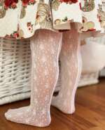 Vzorované silonky s kvetmi a bodkami Cóndor biele | Welcomebaby.sk