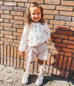 Bavlnené podkolienky so saténovou mašľou Cóndor nude | Welcomebaby.sk