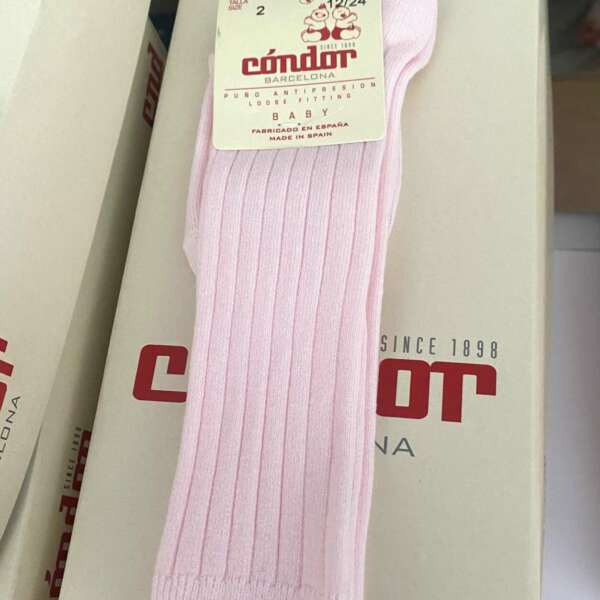 Klasické rebrované podkolienky Cóndor baby ružová | Welcomebaby.sk