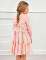 Marhuľkové krátke bolerko vpredu s bodkovaným tylom Abel & Lula | Welcomebaby.sk