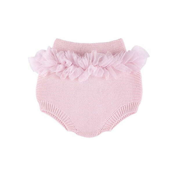 Čukotky kraťasky s tylovým nariaseným volánom baby Cóndor baby pink | Welcomebaby.sk