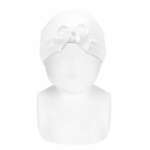 Baby čelenka shell s mašľou biela | Welcomebaby.sk