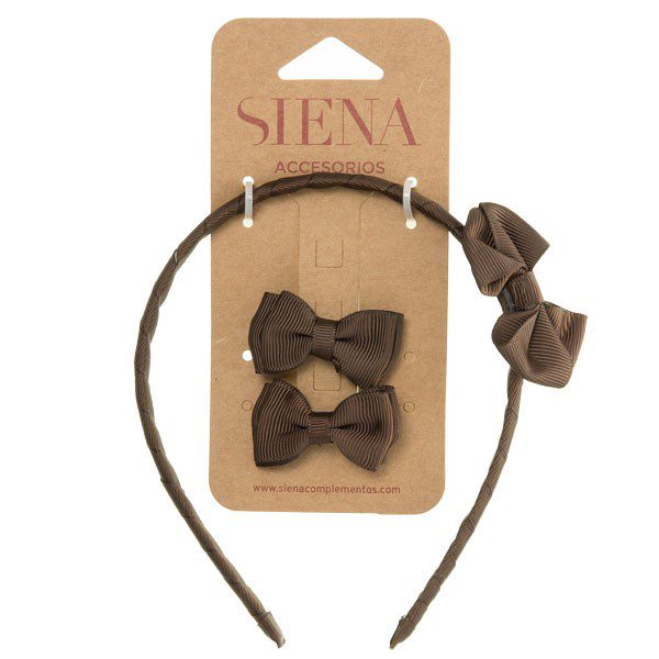 Čelenka s mašličkou a dvomi mašličkovými sponkami Siena fuchsia cyklamenova | Welcomebaby.sk