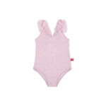 Plavky s nariaseným tylovým volánom UV 50+ Cóndor ružové pierkový vzor | Welcomebaby.sk