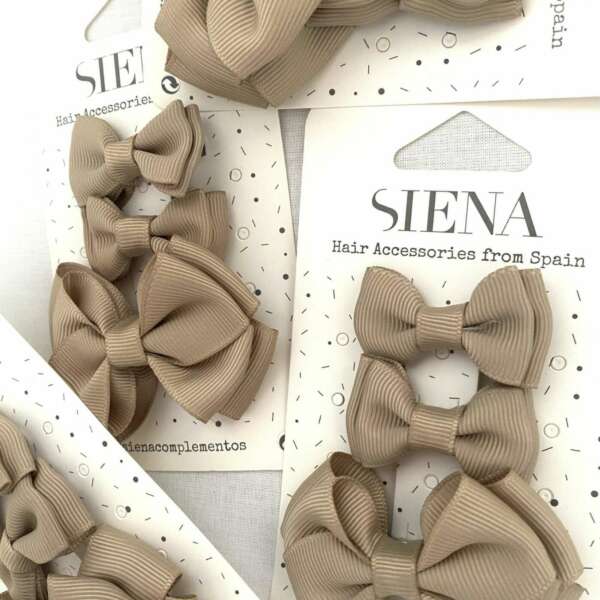 Elegantná mašlička do vlasov 3set Siena béžová | Welcomebaby.sk