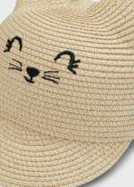 Pevný klobúk s uškami a tváričkou Mayoral krémový natural | Welcomebaby.sk