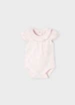 Body s volánovým golierom a krátkym rukávom Mayoral baby ružová | Welcomebaby.sk
