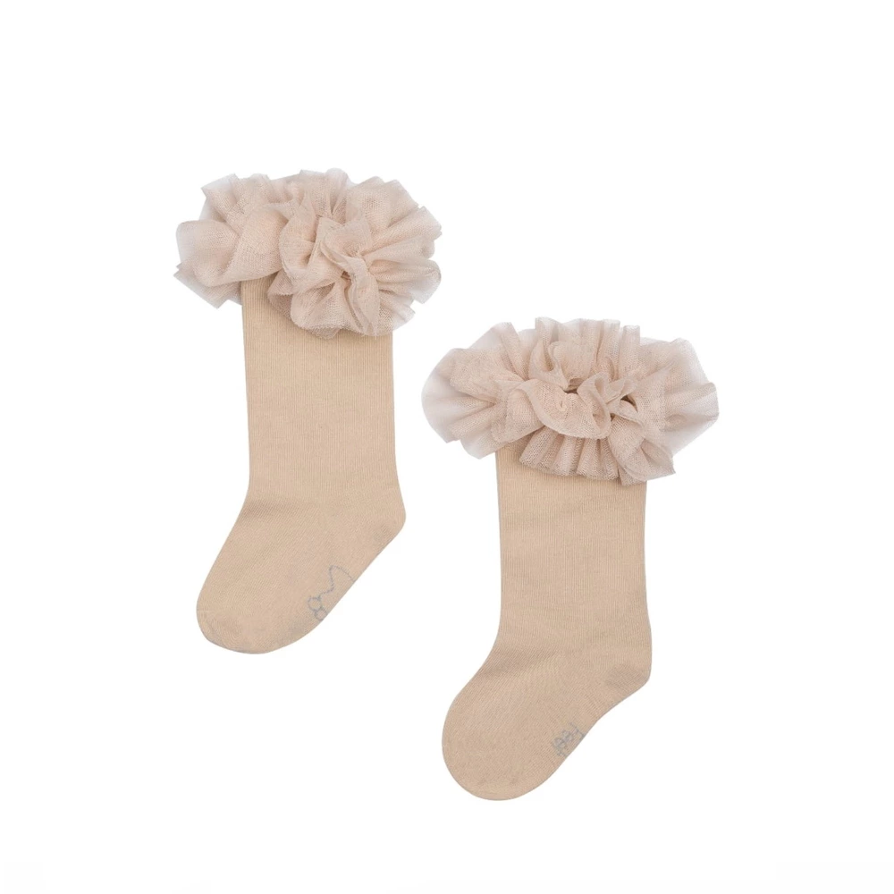 Manufaktura Falbanek Tutu podkolienky s tylovým volánom cappuccino béžové | Welcomebaby.sk Manufaktura Falbanek Tutu podkolienky s tylovým volánom cappuccino béžové | Welcomebaby.sk