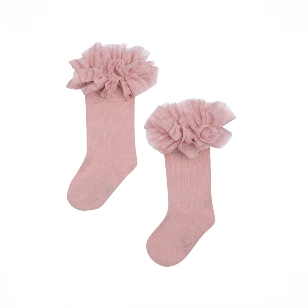 Tutu podkolienky s tylovým volánom Manufaktura F dusty pink staroružové | Welcomebaby.sk Tutu podkolienky s tylovým volánom Manufaktura F dusty pink staroružové | Welcomebaby.sk