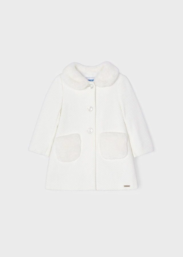 MAYORAL Štruktúrovaný baby kabát Structured knit coat biely | Welcomebaby.sk MAYORAL Štruktúrovaný baby kabát Structured knit coat biely | Welcomebaby.sk