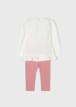 Legíny a tričko s volánom s potlačou dievčatka s veľkými vlasmi Leggings with ruffle top set baby Mayoral ružové blush 2722 | Welcomebaby.sk