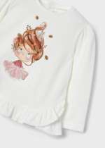 Legíny a tričko s volánom s potlačou dievčatka s veľkými vlasmi Leggings with ruffle top set baby Mayoral ružové blush 2722 | Welcomebaby.sk